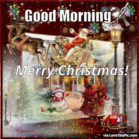 Good Morning Merry Christmas  Quote With Santa Pictures Photos And