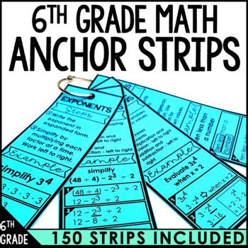 Th Grade Math Anchor Chart Strips Full Year Bundle By Jessica Barnett Math