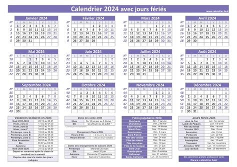 Calendrier 2024 Avec Jours FéRiéS Pdf - Karry Marylee