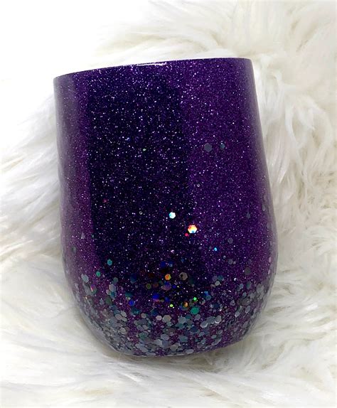 Glitter Wine Tumbler Ombré Tumbler Personalized Tumbler Etsy