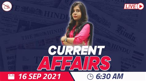 16th September Current Affairs 2021 Current Affairs Today Daily