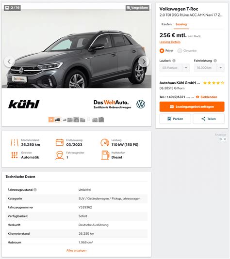 VW T Roc im Leasing für 256 Euro im Monat brutto ntv Autoleasing