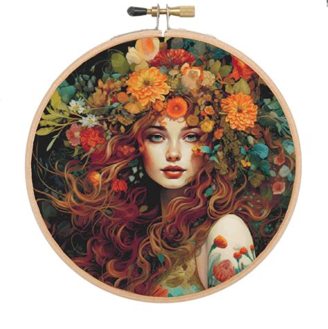 Cross Stitch Woman Hippy Cross Stitch Woman Pattern Cross Stitch Art