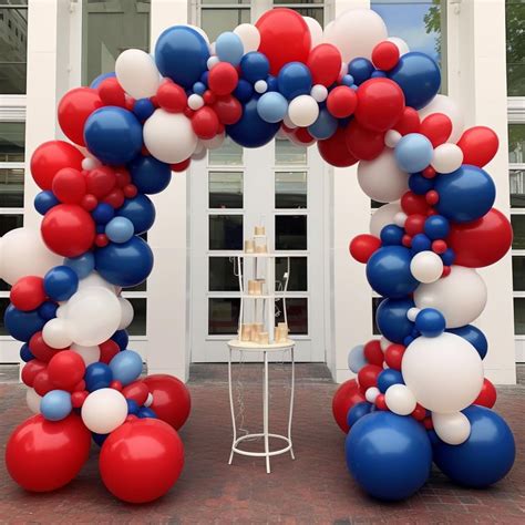 200Pcs Neutral Nude Balloon AIF4 Garland Arch Kit Double Stuffed Blue White Red Balloons For