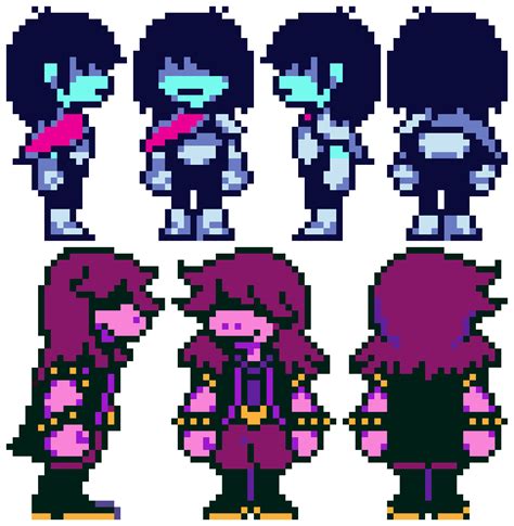 Pixilart Deltarune Susie And Kris Sprite Sheet Darkworld Vers By