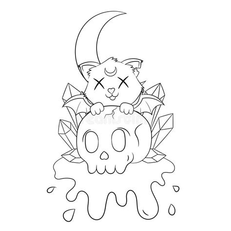 Kawaii Pastel Goth Coloring Pages