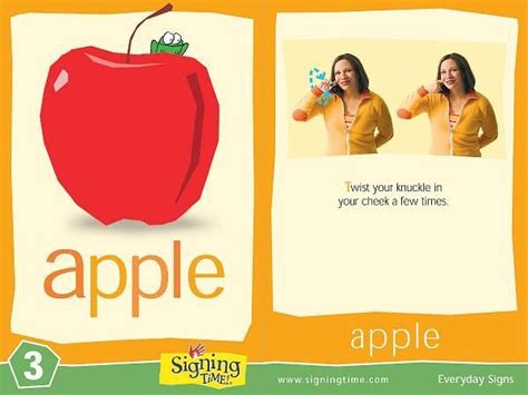 Learn Sign Language Sign Of The Week Apple Sign Language For Kids