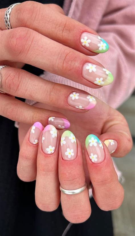 Cute Spring Nails To Inspire You Daisy French Tips