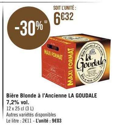 Promo Bière Blonde à L ancienne La Goudale 7 2 Vol chez Géant iCatalogue fr
