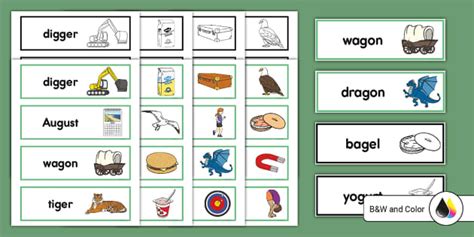 Medial G Words Phonics Word Cards Twinkl Usa Twinkl