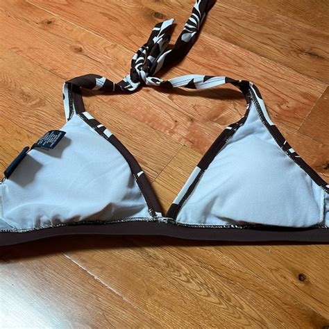 Sonoma Swim Nwt Brown Halter Floral Bikini Top Poshmark