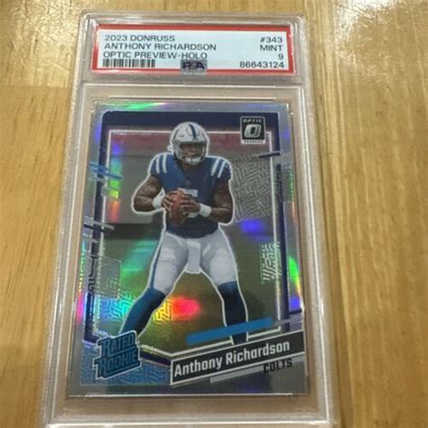 ANTHONY RICHARDSON 2023 Donruss Optic Preview Holo Prizm Rated RC PSA 9