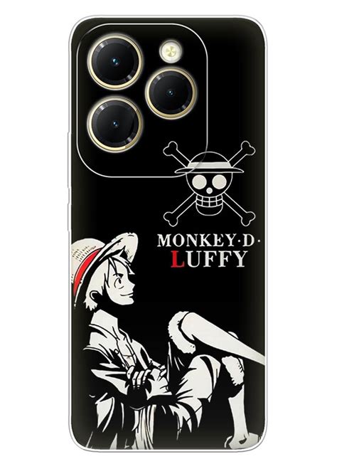 Infinix Hot чохол Ван Піс One Piece Monkey D Luffy піратське лого Луффі мрійливо сидить
