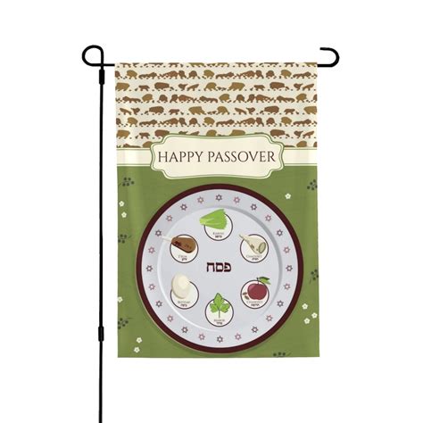 Happy Traditional Jewish Passover Flag Double Sided Garden Flag In