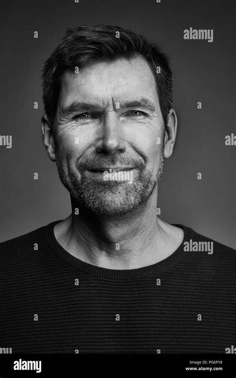 Portrait of smiling man, black and white Stock Photo - Alamy