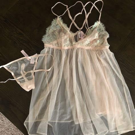 Victoria S Secret Intimates Sleepwear Victorias Secret Light Pink Lingerie Slip Babydoll