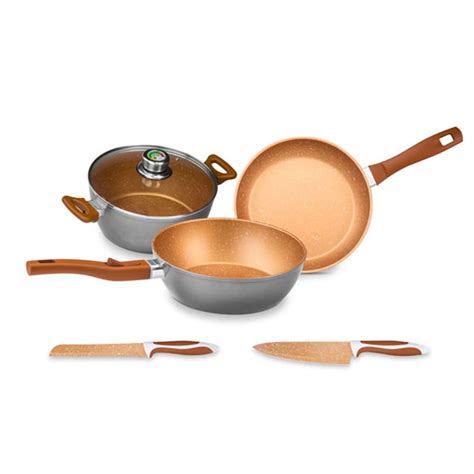 Batería Cocina Flavor Stone Mejorcompratv Master Set Dorado Copper