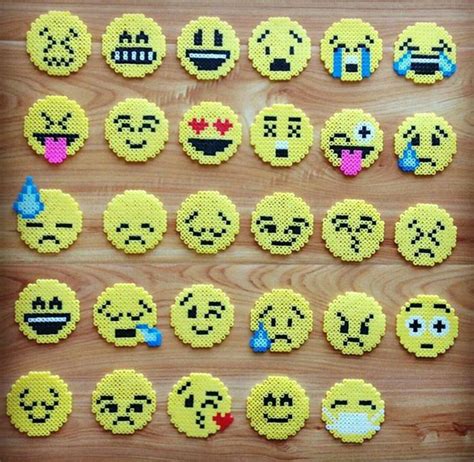 Emoji Faces Perler Beads Bead Crafts Perler Crafts Perler Beads