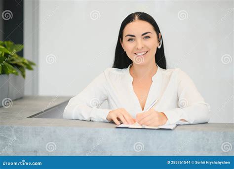 Picture Of Pretty Receptionist At Work Stock Photo Image Of Manager