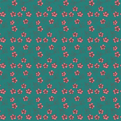 Ткани Маленькие красные цветочки на зеленом фоне - закажи на # ...