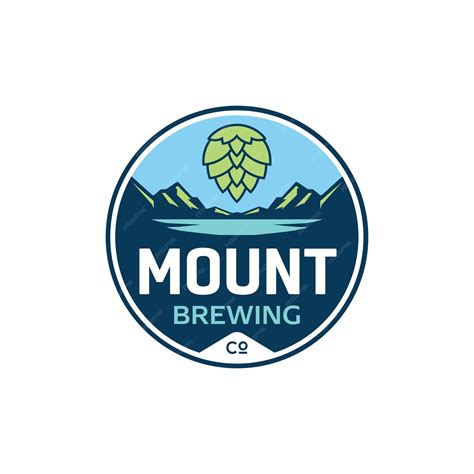 Premium Vector | Mountain valley and lake view vintage badge hops