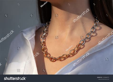 Beautiful Model Brunette Modern Gold Metal Stock Photo Shutterstock