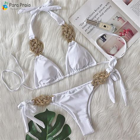Para Praia Sexy Hand Gestrickter Bikini Push Up Bade Bekleidung Frauen Brasilia Nischen Bikini