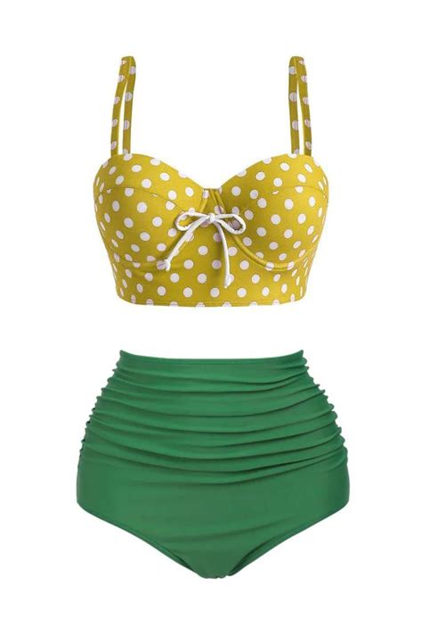 Wine Red Halter Polka Dot Bikini Set Artofit