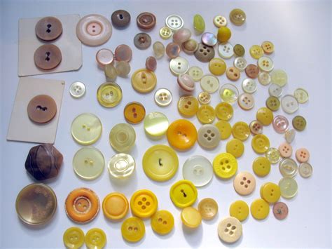 Antique Yellow Buttons Vintage Rare collectible buttons