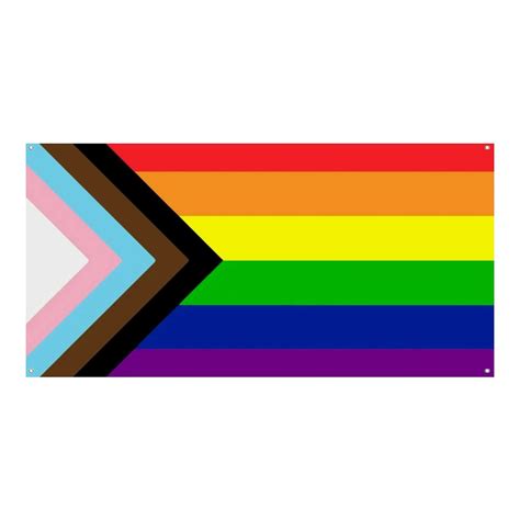 Progress Pride Flag Rainbow Gay Lesbian Transgender Bisexual Lgbtq Banners Flag Hanging Backdrop