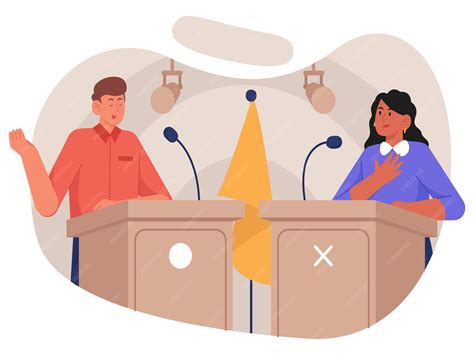 Premium Vector | Debate club illustration