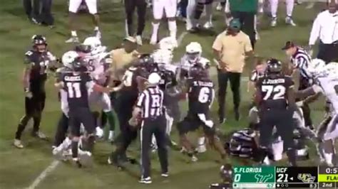 VIDEO: UCF and USF Players Brawl Just Before Halftime as Refs Nearly ...