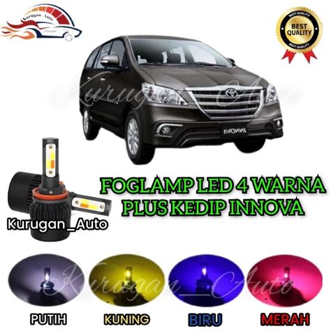 Jual Lampu Foglamp Innova Led 4 Warna Plus Kedip Barong Shopee Indonesia