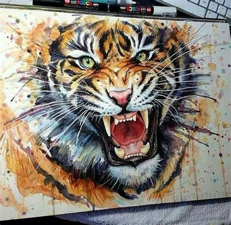 Tiger Tiger Burning Bright Pintura Del Tigre Pinturas Artisticas De