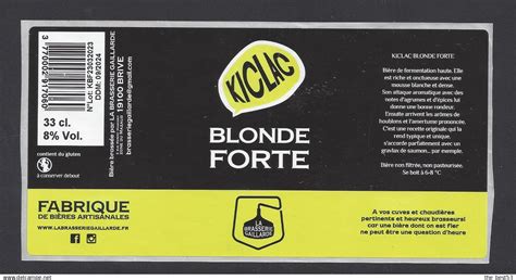 Bière Etiquette de Bière Blonde Forte Kiclac Brasserie Gaillarde à Brive 19