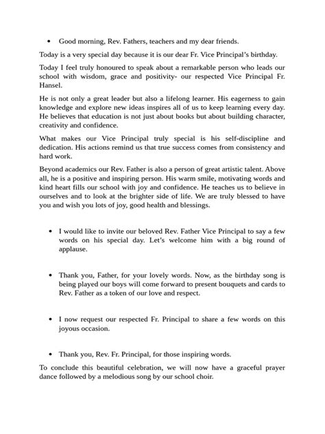 father hansel birthday speech