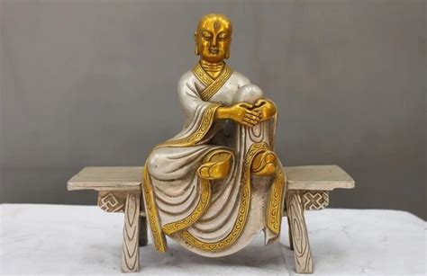 Wholesale Factory Tibet Buddhist White Bronze Silver Gild Monk Arhat