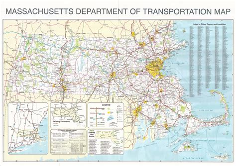 Massachusetts 2009 State Highway Map Reprint Old Maps