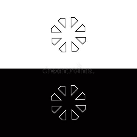 stylish black  white circle vector logo stock vector illustration