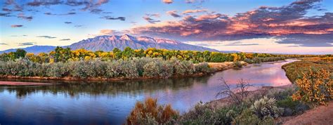 Fall River New Mexico Sunset Forest Clouds Mountain Trees