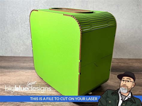 Large Living Hinge Box Big Blue Laser Designs