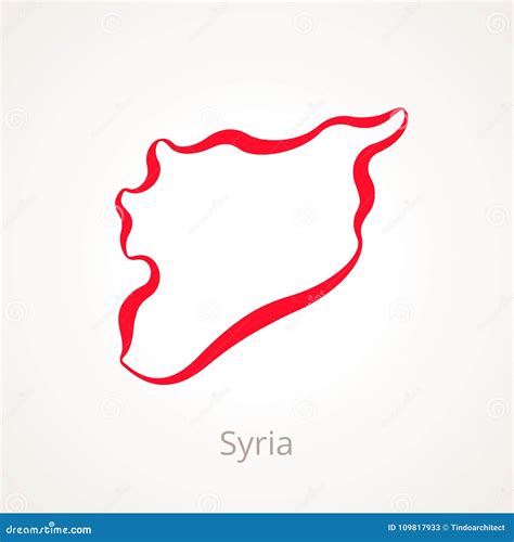 Syria Outline Map Stock Vector Illustration Of Simple 109817933