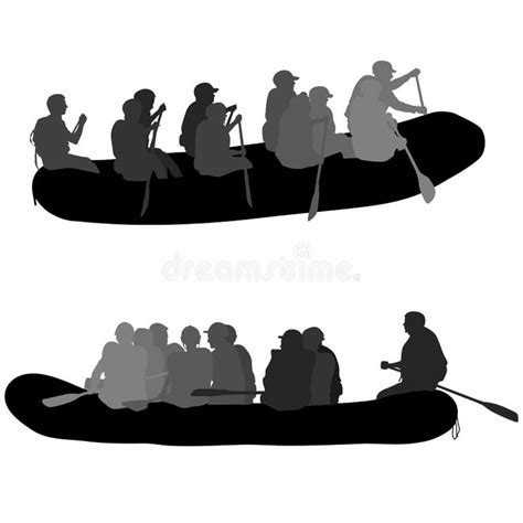 Whitewater Rafting Silhouette Stock Illustrations 95 Whitewater