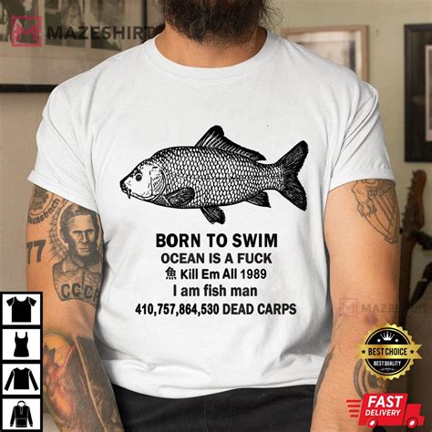 Born To Swim Ocean Is A Fuck Kill Em All 1989 Best T Shirt