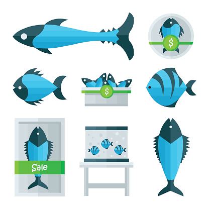 blue Fish Vector infographic vector image | Royalty Free