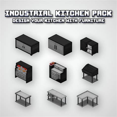 Modern Industrial Kitchen Furniture Pack - EliteCreatures - 3D Model Shop