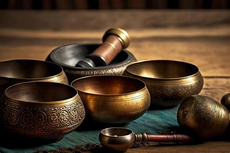 Premium Photo Shiny Metal Tibetan Singing Bowl For Balance And Zen