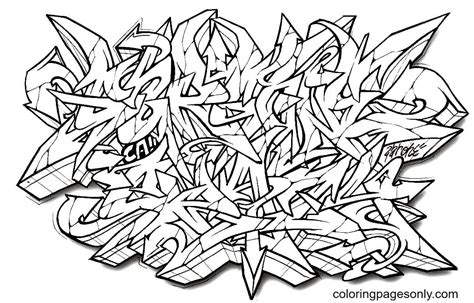 100 Graffiti Coloring Pages - ColoringPagesOnly.com