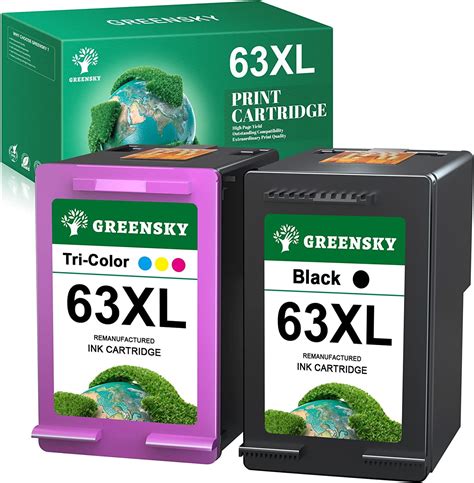 63 63xl Greensky 63 Xl Ink Replacement For Hp 63 Ink 63 Xl 63xl Ink Cartridges Black And Color