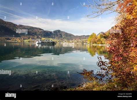 Sankt Gilgen Lake Wolfgangsee View To St Gilgen Austria Salzburg